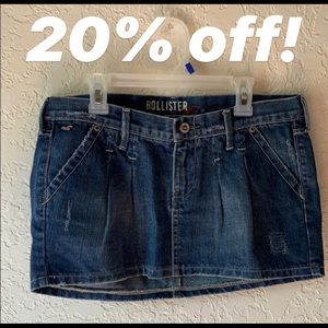 Brand New - Hollister Super Mini Jean Skirt